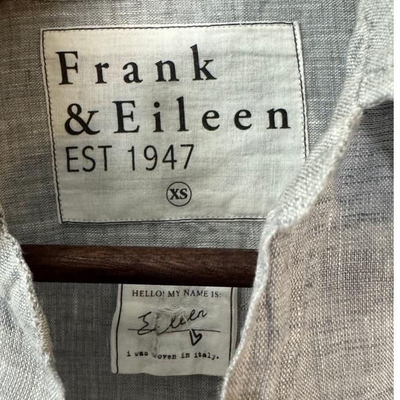 Frank & Eileen Womens Eileen Button Up Linen Shirt XS Gray Lightweight Coastal - Picture 7 of 9